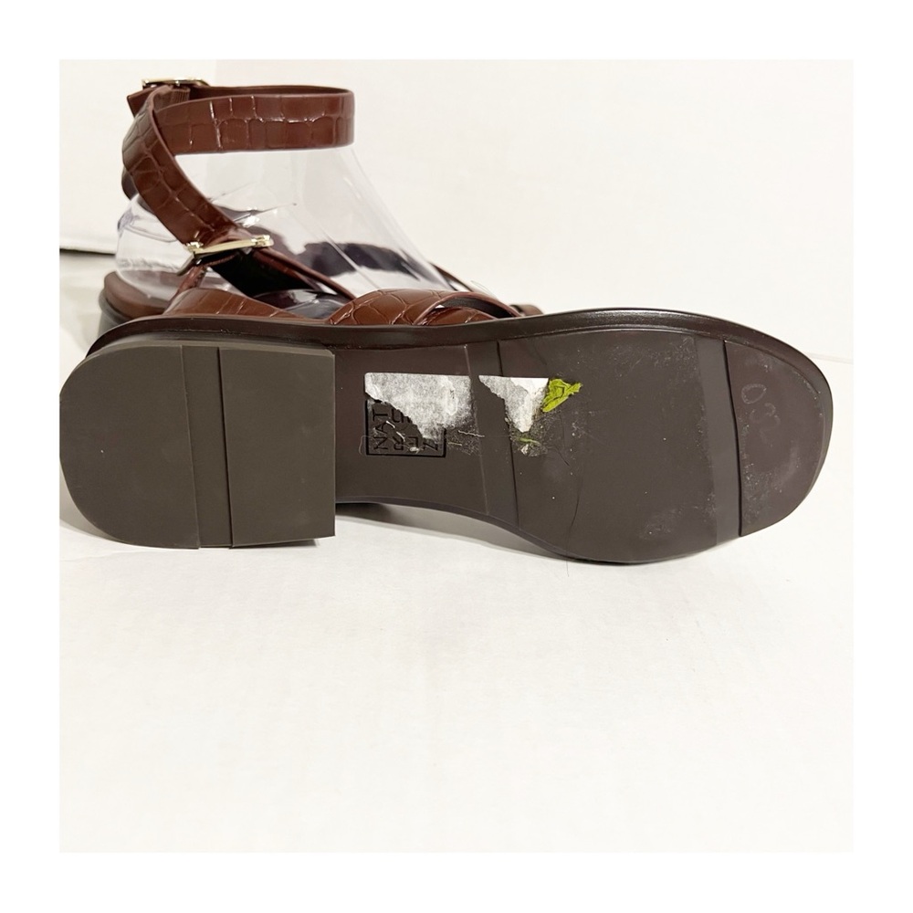 Naturalizer Birch Sandal Dark Brown Croc-Embossed Cappuccino Croco Faux Leather - Picture 5 of 9